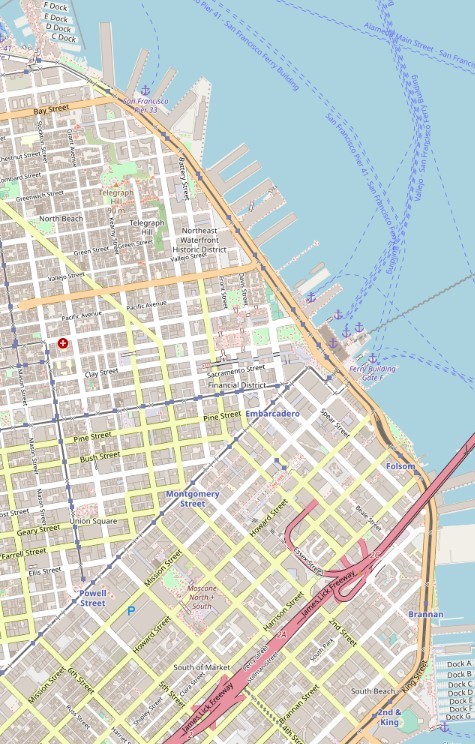 <strong>Figure 1.</strong> Map of San Francisco Bay. Public domain image.