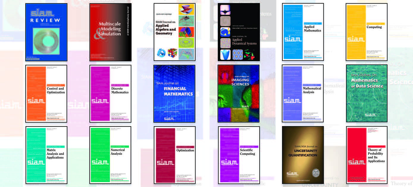 Thousands of reviewers contribute to SIAM journals, all of which serve as high-quality venues for the publication of mathematical research. Figure courtesy of SIAM.