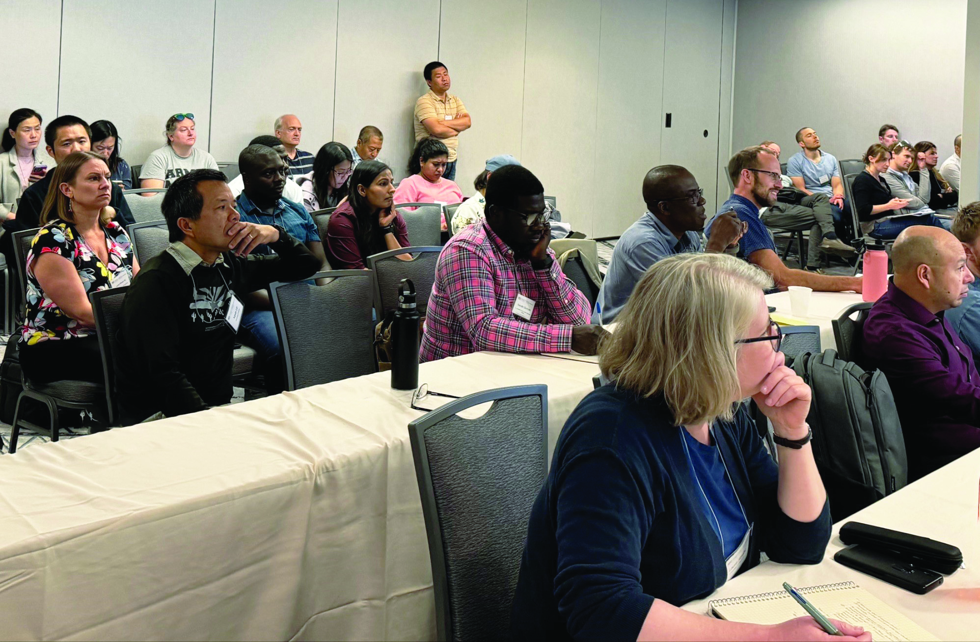 Attendees of the workshop about Army Research Office funding for biomathematics research at the 2024 SIAM Conference on the Life Sciences—which was held in Portland, Ore., in June—listen to presentations about the elements that comprise a successful grant application. Photo courtesy of Luis Sordo Vieira.