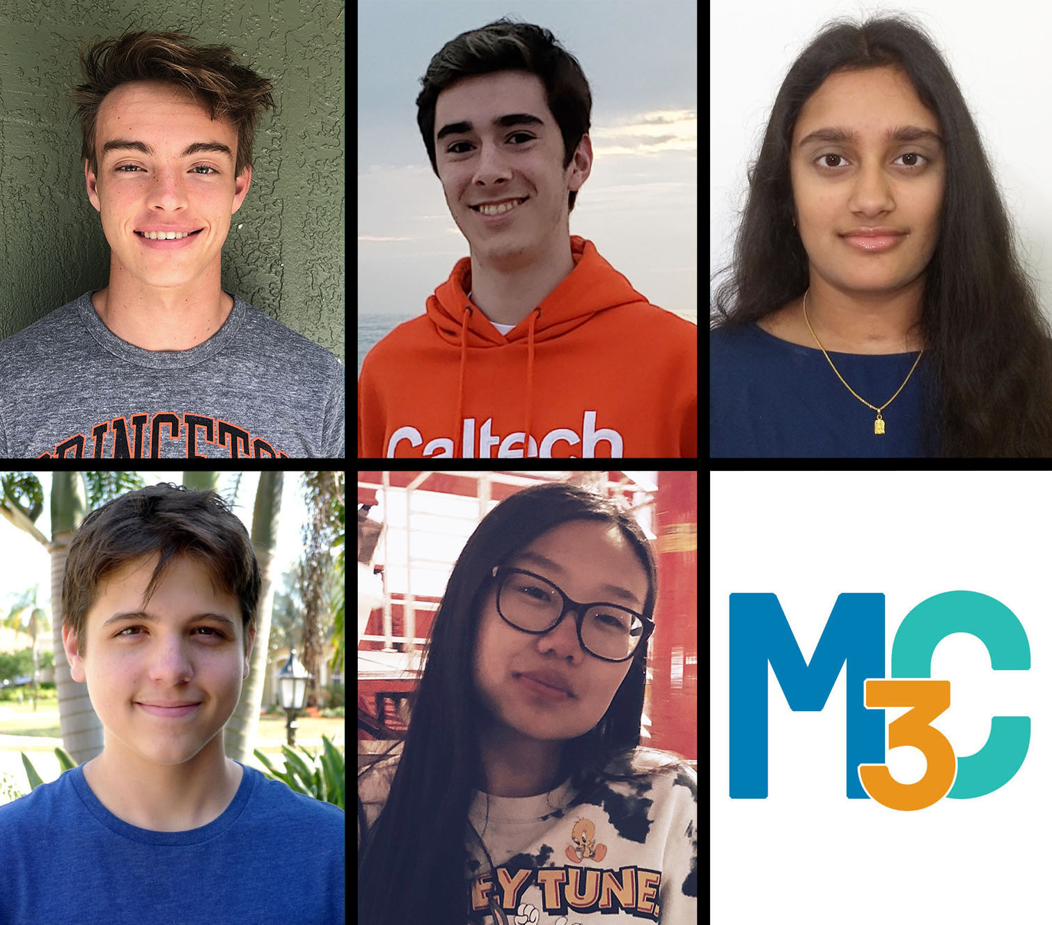 Clockwise from top left: Kristoffer Selberg, Michael Gutierrez, Pragnya Govindu, Christiana Guan, and Nicholas Butakow of Pine View School in Osprey, Fla. The Pine View team nabbed the top prize in this year&#x27;s MathWorks Math Modeling Challenge and took home $20,000 in scholarship funds.