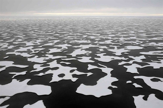 Polar melt ponds, April 2012.