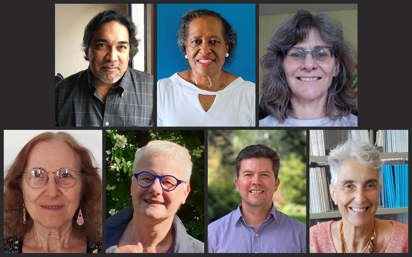 The newly elected members of the SIAM Board of Trustees and SIAM Council. Top row, left to right: Board electees Ricardo Cortez (Tulane University), Bonita Saunders* (National Institute of Standards and Technology), and Ulrike Meier Yang (Lawrence Livermore National Laboratory). Bottom row, left to right: Council electees Alicia Dickenstein* (University of Buenos Aires), Heike Faßbender* (Technische Universität Braunschweig), Johnny Guzmán (Brown University), and Valeria Simoncini* (Università di Bologna). Photos courtesy of the elected individuals.