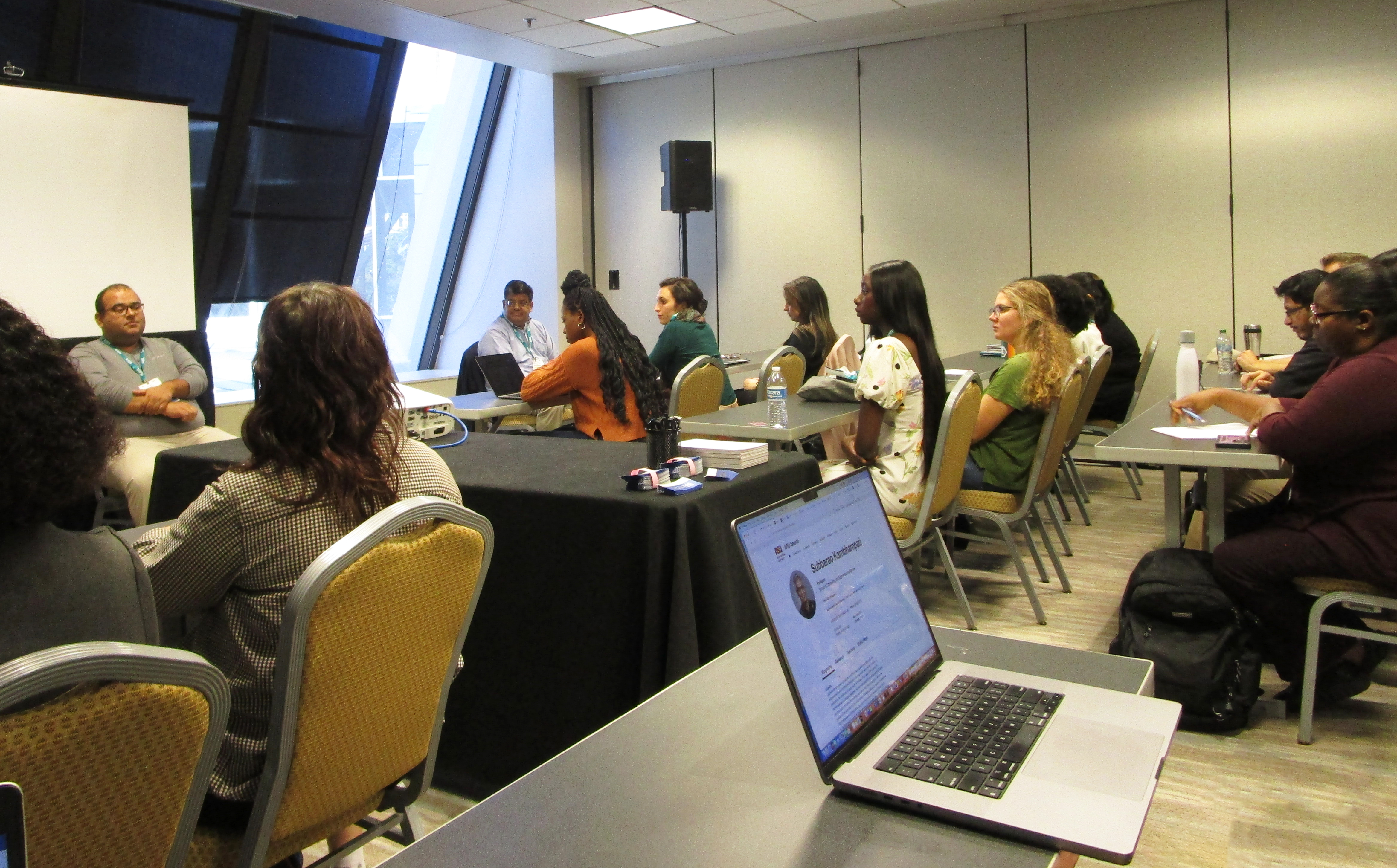 Attendees listen to panelist advice during the mentorship event at the 2024 SIAM Conference on Mathematics of Data Science.