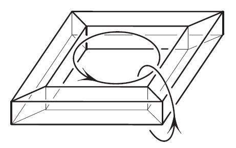 &lt;strong&gt;Figure 2.&lt;/strong&gt; A polyhedron with a hole; two non-contractible circuits are indicated.