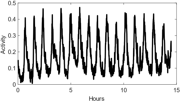 <strong>Figure 2.</strong> A time series of the oscillating activity of an acorn ant colony. Figure courtesy of Grant Doering.