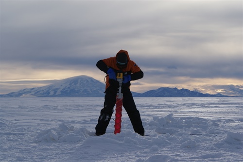A recent request from Jim Crowley for details about the 2013 Porter lecture brought the following reply: “Ken Golden is on an Australian icebreaker in Antarctica until November 5. . . .” Shown here coring ice during an earlier polar expedition, Golden is clearly a hands-on applied mathematician. The Porter lecture promises to be both visually spectacular (with video from recent Antarctic expeditions to be shown) and completely up-to-date!