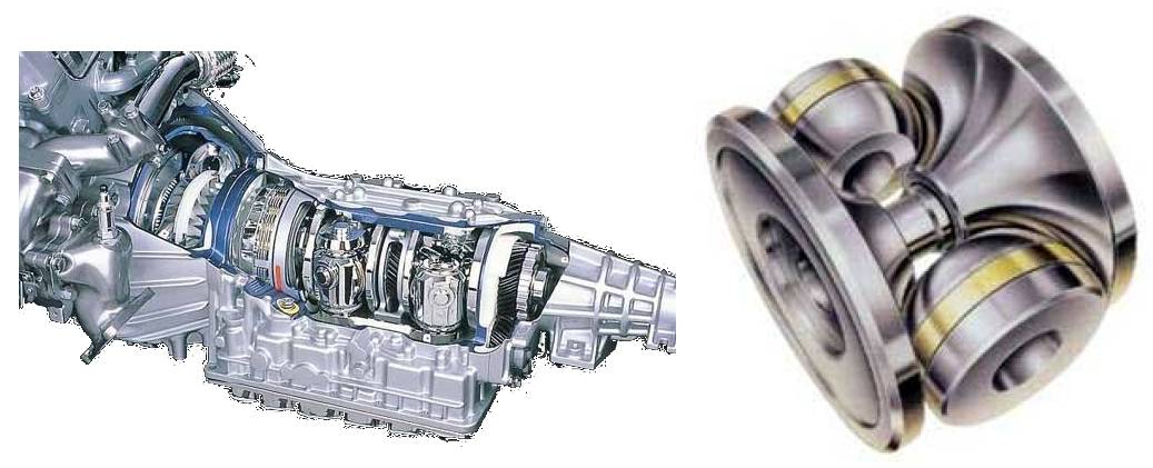 &lt;strong&gt;Figure 1.&lt;/strong&gt; Views of a half-toroid automatic transmission. Traction (transmission) fluid and multiphysics modeling challenges are apparent. Image courtesy of [2].