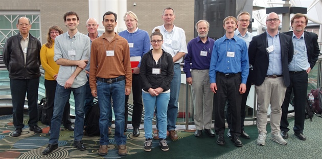 Six of the eight BGCE prize finalists gathered at CSE15 with the prize committee. From left: Esmond Ng, Carol Woodward, David Emerson, Omar Ghattas, Dhairya Malhotra, Jan Hesthaven, Jessica Bosch, Hans-Joachim Bungartz, Peter Turner, Evan Gawlik, Oliver Weeger, Mattia Zanella, and Ulrich Rüde.