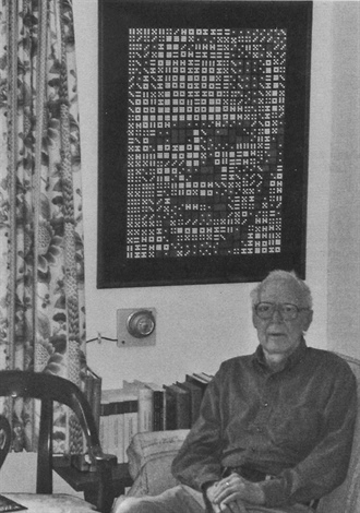 Martin Gardner in person and in a domino portrait by Ken Knowlton. From <em>Undiluted Hocus-Pocus: The Autobiography of Martin Gardner.</em>