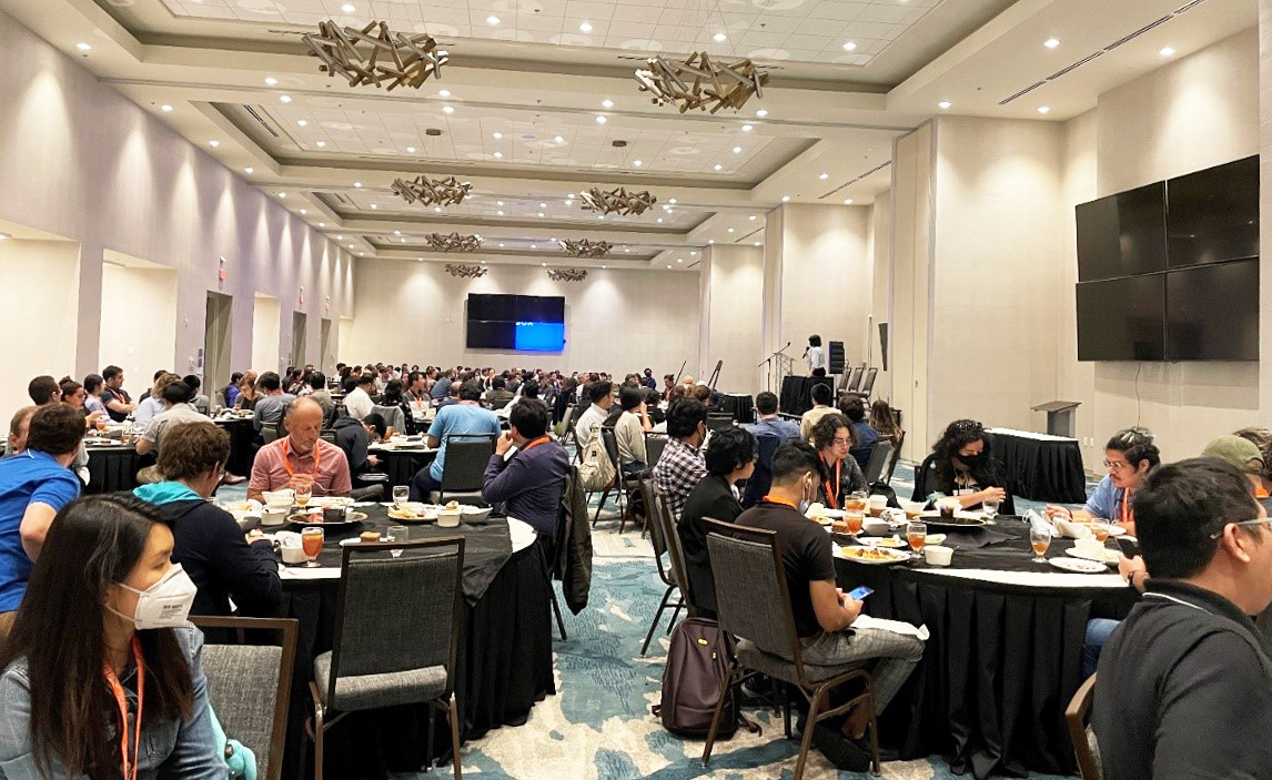 Former SIAM President Lisa Fauci of Tulane University speaks during dinner at the 4th Annual Meeting of the SIAM Texas-Louisiana Section. Photo courtesy of Yifei Lou.