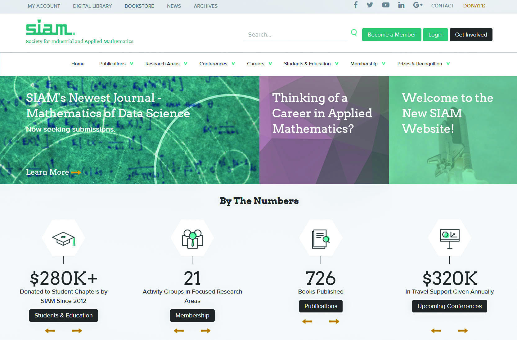 New SIAM website.