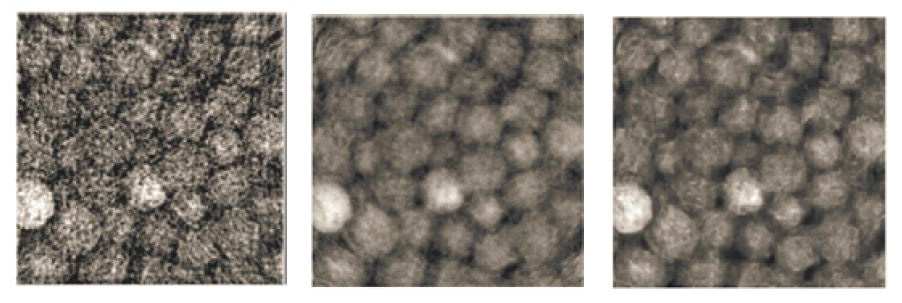 &lt;strong&gt;Figure 1.&lt;/strong&gt; A comparison of reconstructions of an image of peppercorns using three different techniques. &lt;strong&gt;Left.&lt;/strong&gt; Filtered Back Projection. &lt;strong&gt;Middle.&lt;/strong&gt; Classic Tikhonov regularization. &lt;strong&gt;Right.&lt;/strong&gt; A tensor-based form of dictionary reconstruction. Image courtesy of [2]. Image credit: Samuli Siltanen.