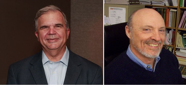 Jim Crowley (left) and Kirk Jordan were recognized AAAS fellows.