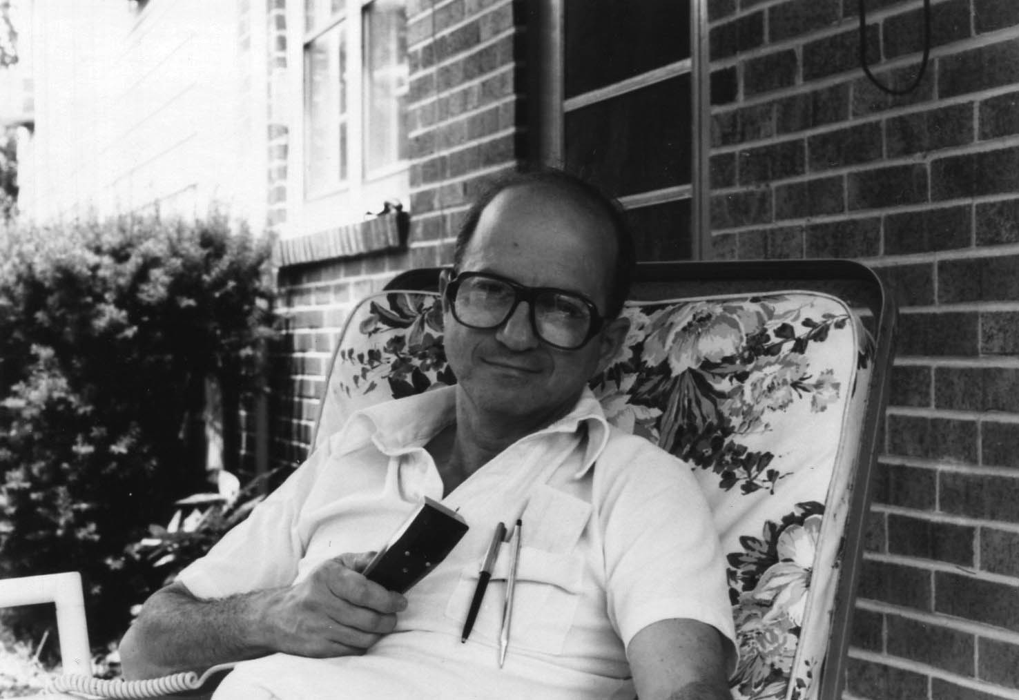 Ed relaxing on the back porch. Photo courtesy of the Block family.