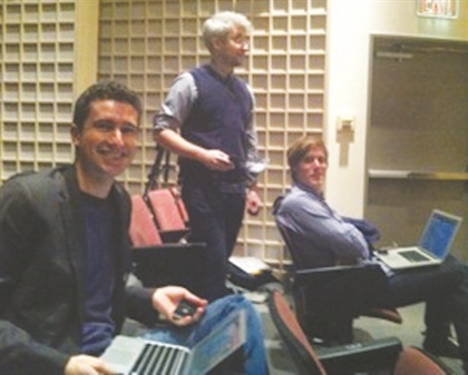 From left to right: Blake Shaw, Mike Dewar, and Ky Harlin—from New York City-based startups Foursquare, Bitly, and Buzzfeed, respectively, and all former students at Columbia—shared their expertise and experiences at this year’s “Math-Startup Collaborative Meetup,” an annual event hosted by the Columbia University Chapter of SIAM.
