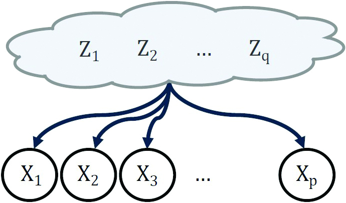 &lt;strong&gt;Figure 1.&lt;/strong&gt; Observed variables \(X\) are describable via latent variables \(Z\). Figure courtesy of the author.