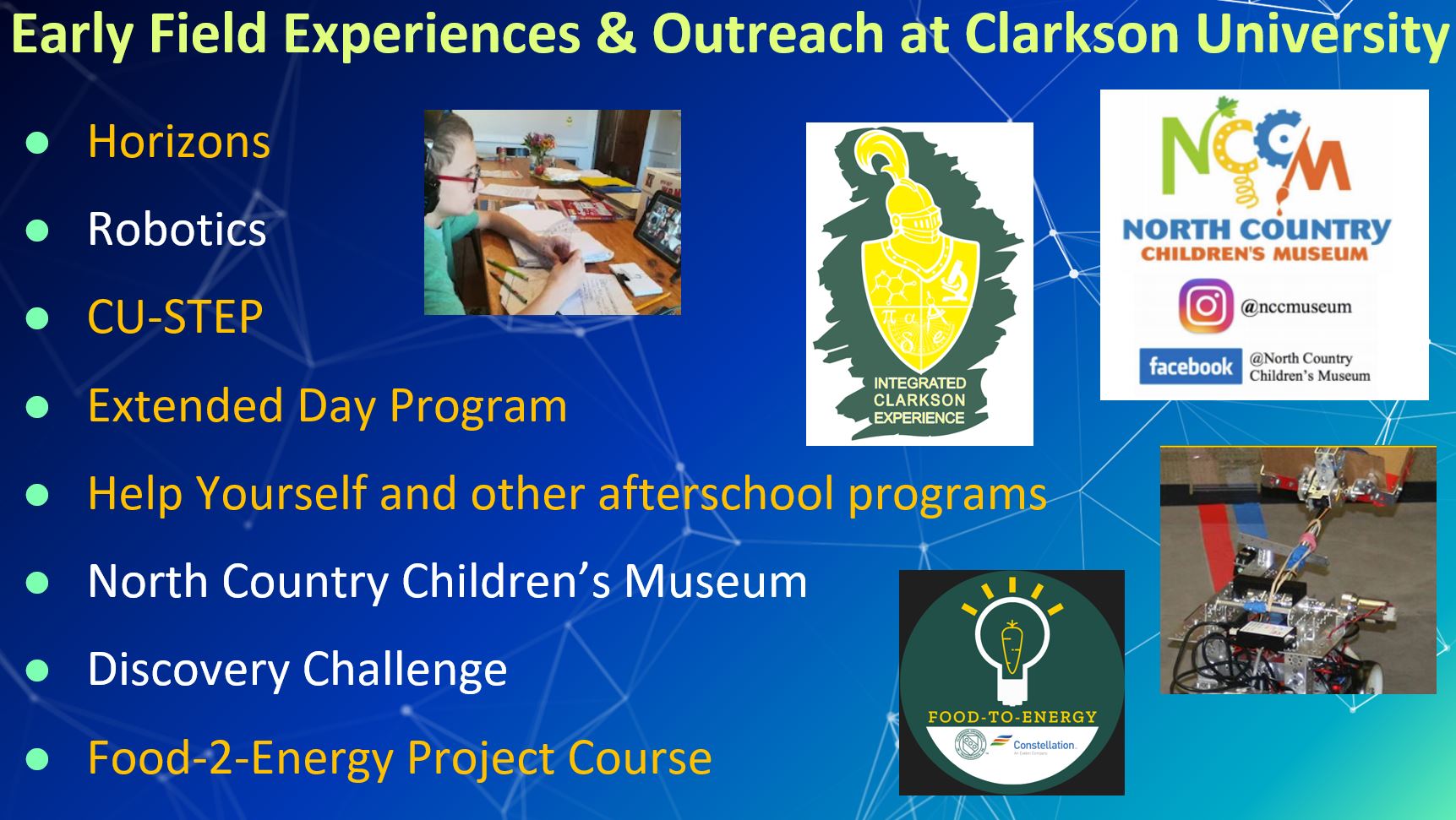 <strong>Figure 2.</strong> Clarkson University facilitates a number of outreach programs that rely on paid and volunteer undergraduate science, technology, engineering, and mathematics (STEM) students to serve as mentors and teachers in rural, high-needs school districts in St. Lawrence County, New York. Image courtesy of Jan DeWaters.