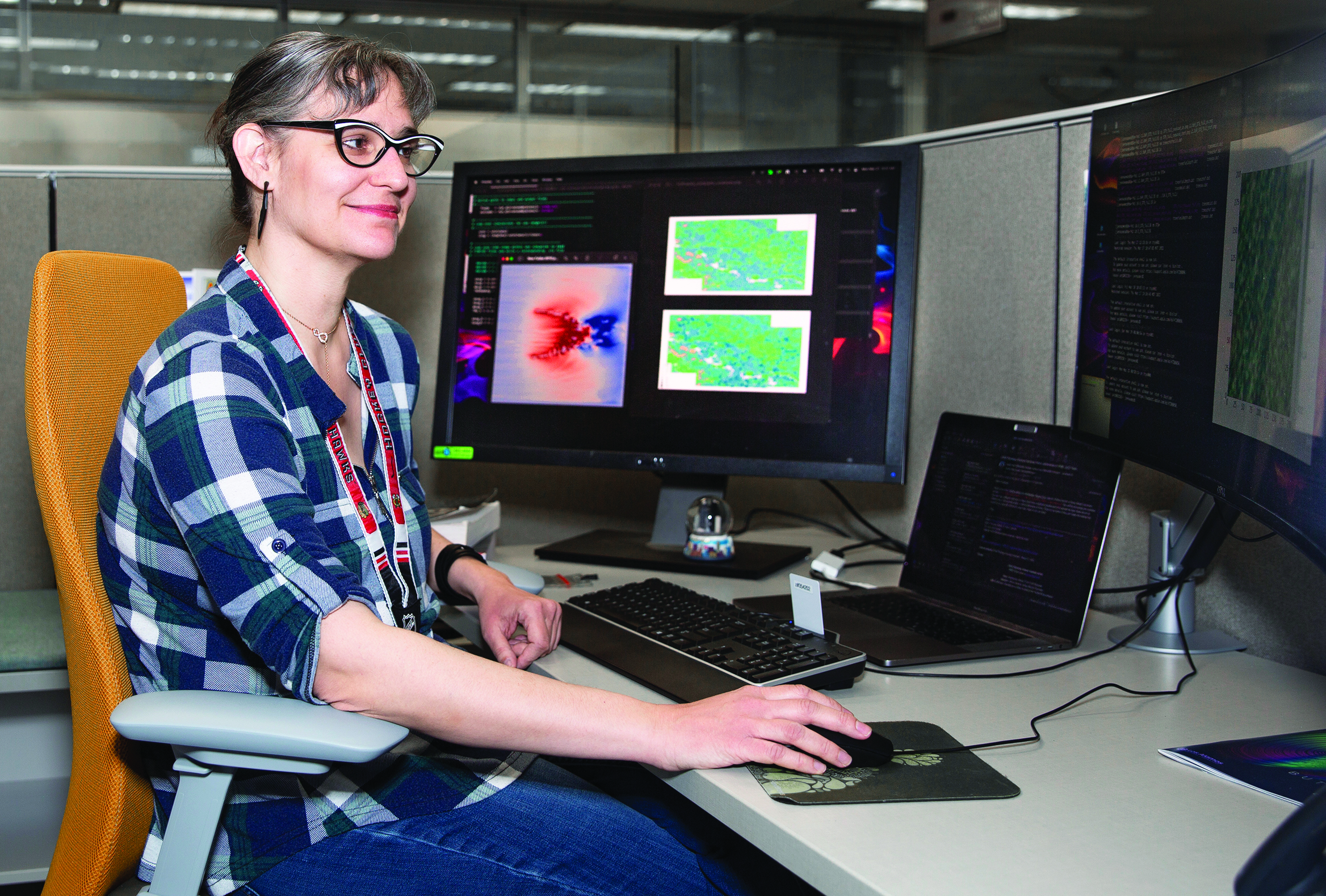 Ph.D. student Jenna McDanold is a research assistant at Los Alamos National Laboratory (LANL), where she studies the way in which tree characteristics affect surface fuel buildup and wildfire behavior. LANL is currently supporting her as she completes her Ph.D. in mathematical modeling at Rochester Institute of Technology. Photo courtesy of LANL.