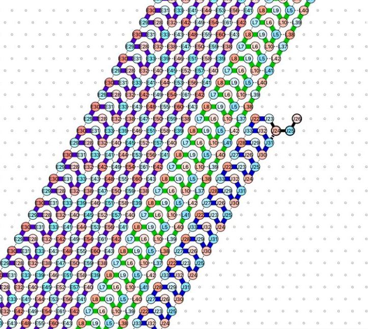 &lt;strong&gt;Figure 3.&lt;/strong&gt; Glider, a delay-3 oritatami system folding a rigid directional structure motif. &lt;a href=&quot;http://www.dailymotion.com/video/x3cdj35&quot;&gt;View the complete animation&lt;/a&gt;.