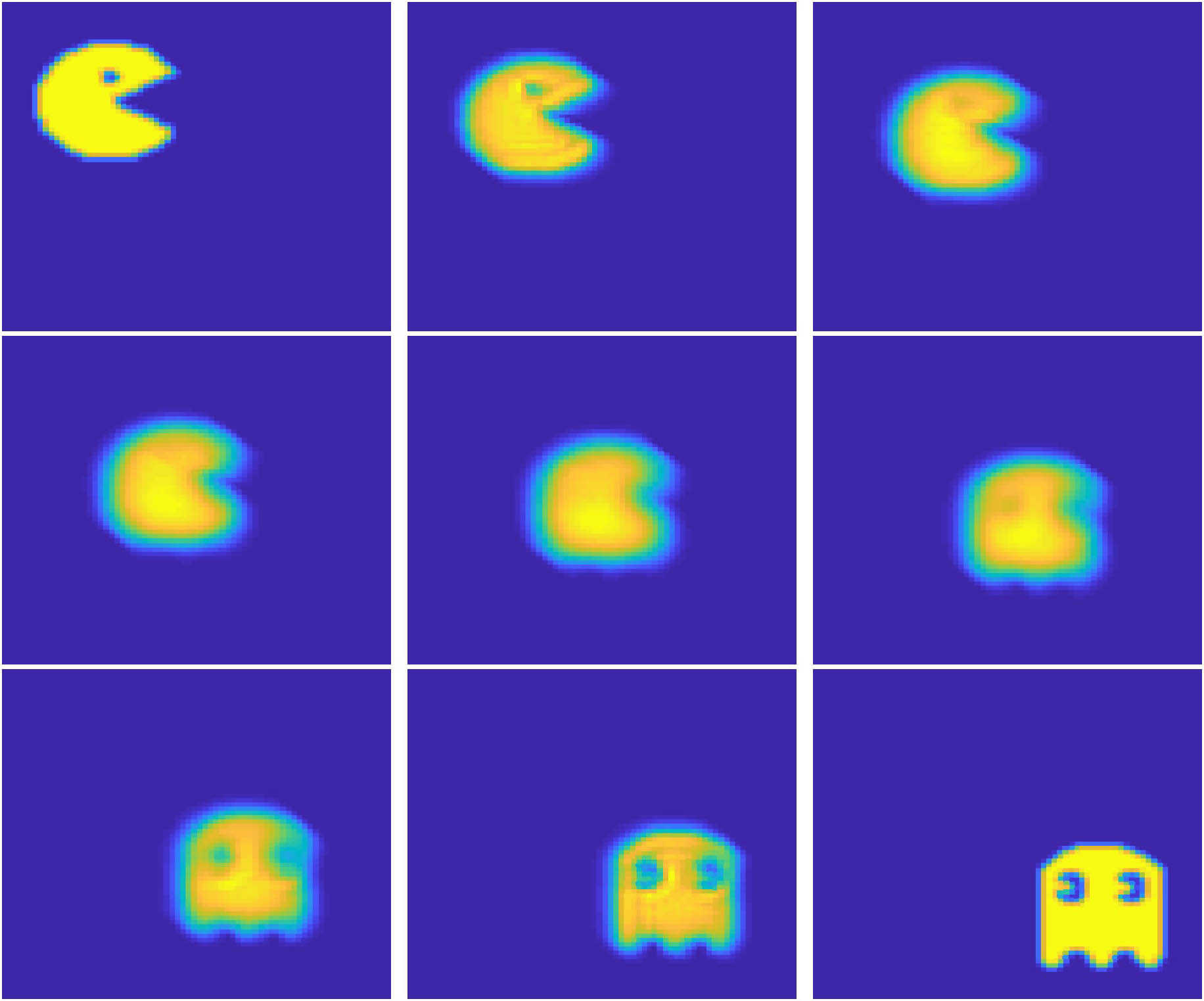 &lt;strong&gt;Figure 2.&lt;/strong&gt; Numerical approximation of a geodesic curve via the 2-Wasserstein distance between the characteristic sets of Pac-Man and the Ghost (suitably normalized). An animation of this interpolation is &lt;a href=&quot;https://figshare.com/articles/media/Wasserstein_Geodesic_between_PacMan_and_Ghost/7665377?file=14240948&quot; target=&quot;_blank&quot;&gt;available online.&lt;/a&gt; Figure courtesy of [4].