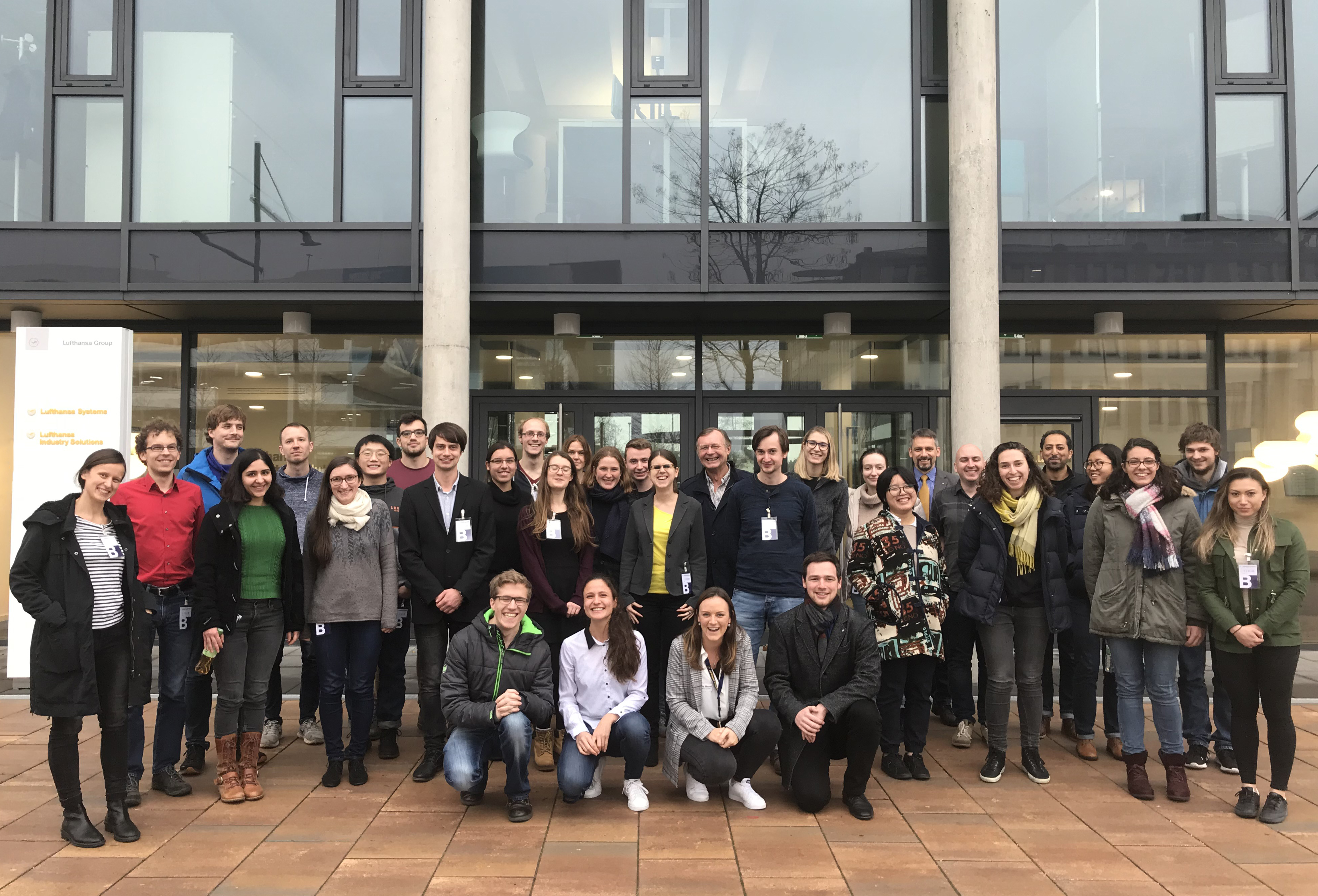 Members of the Heidelberg Student Chapter of SIAM at the headquarters of Lufthansa Systems in Raunheim, Germany. Photo courtesy of Iris Ehrenbrand of Lufthansa Systems.