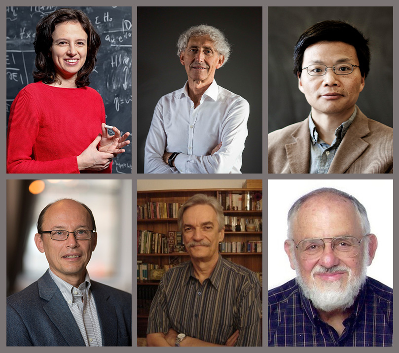 Recipients of the 2023 International Council for Industrial and Applied Mathematics (ICIAM) prizes. Top row, left to right: Maria Colombo (École polytechnique fédérale de Lausanne), winner of the Collatz Prize; Alfio Quarteroni (Politecnico di Milano), winner of the Lagrange Prize; and Weinan E (Peking University), winner of the Maxwell Prize. Bottom row, left to right: Leslie Greengard (New York University’s Courant Institute of Mathematical Sciences and the Simons Foundation’s Flatiron Institute), winner of the Pioneer Prize; José Mario Martinez Perez (University of Campinas), winner of the Su Buchin Prize; and Cleve B. Moler (MathWorks), winner of the Industry Prize. Photos courtesy of ICIAM.