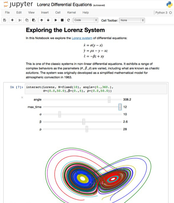 <strong>Figure 1.</strong> Jupyter notebooks exploring the Lorenz system.