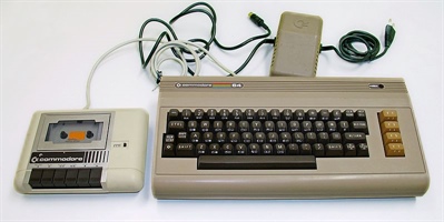 Commodore 64 with external power supply . Image credit: wikimedia Commons