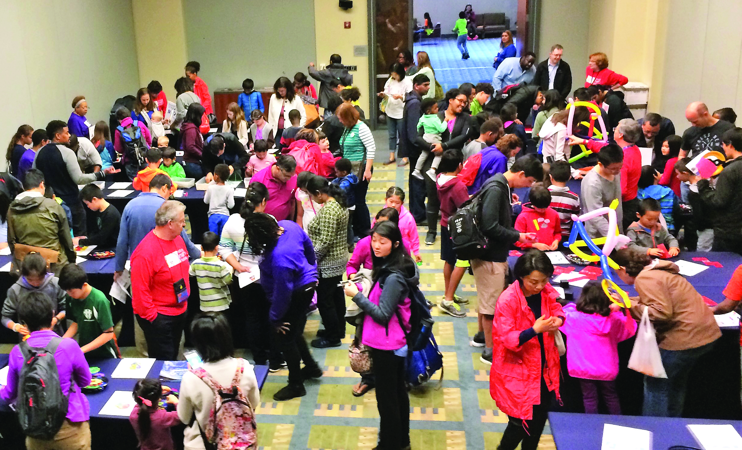 Student volunteers at the National Mathematics Festival snapped photos of crowds to estimate the total number of attendees. Photo used with permission.