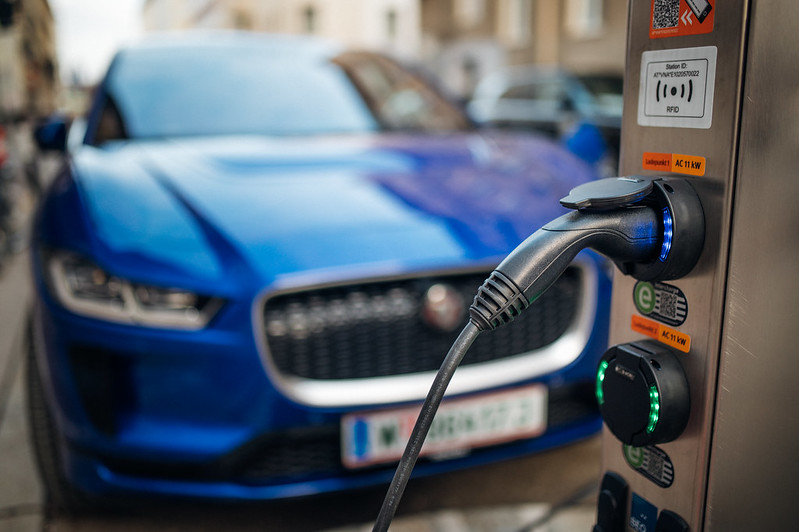 Close-up view of an electric vehicle (EV) charging station. A robust charging infrastructure is necessary to accommodate the growing adoption of EVs in the U.S. Figure courtesy of &lt;a href=&quot;https://www.flickr.com/photos/26344495@N05/50924905168/&quot; target=&quot;_blank&quot;&gt;Ivan Radic/Flickr&lt;/a&gt; via the &lt;a href=&quot;https://creativecommons.org/licenses/by/2.0/&quot; target=&quot;_blank&quot;&gt;Creative Commons Attribution 2.0 Generic license.&lt;/a&gt;