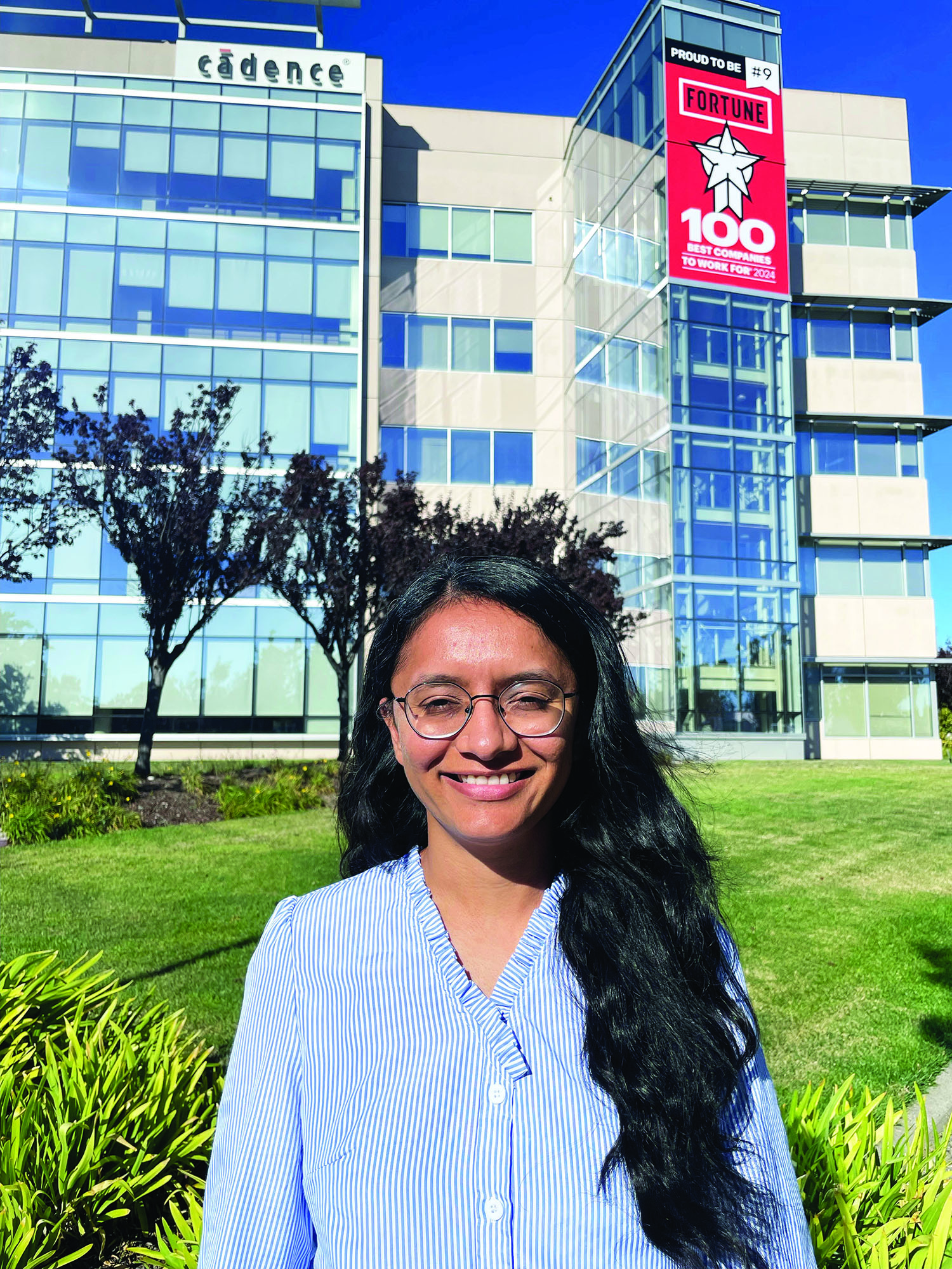 As a circuit simulation engineer at Cadence in San Jose, Calif., Vrushaly Shinglot develops, optimizes, and codes mathematical algorithms for a leading circuit simulation software. Photo courtesy of the author.