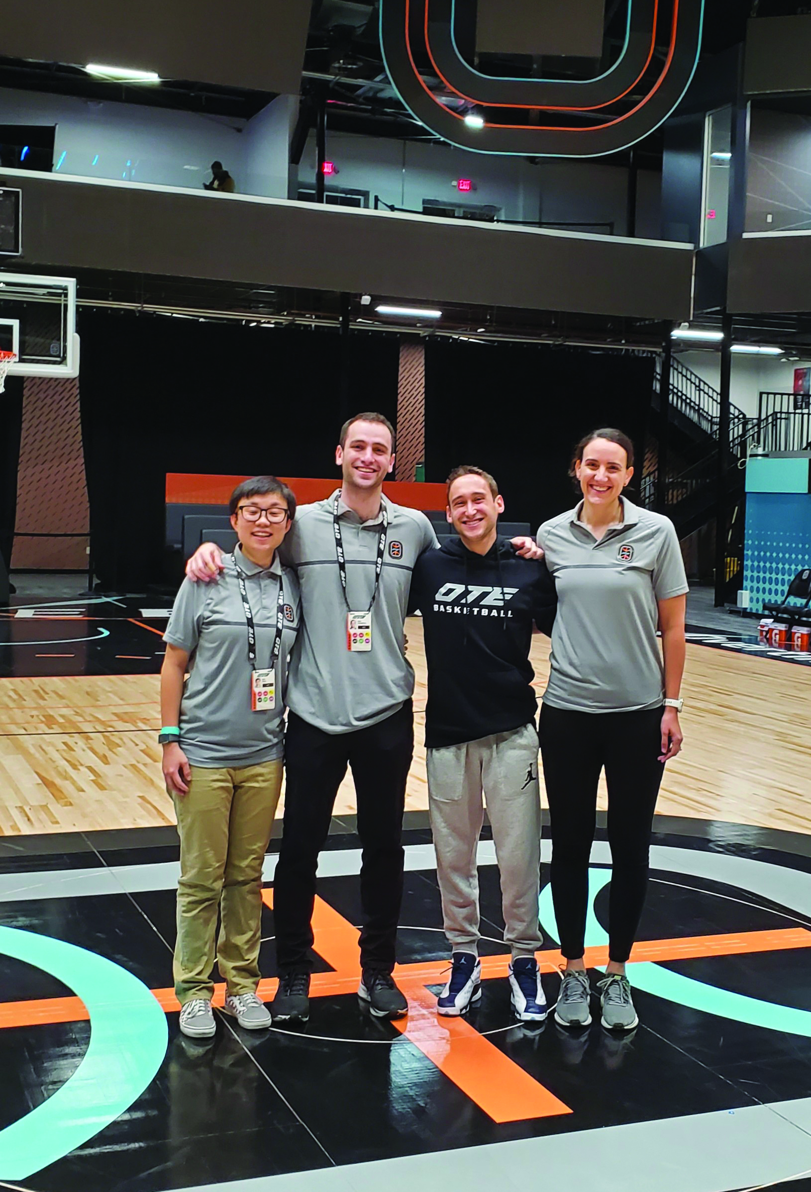 The Overtime Elite (OTE) league provides transformative opportunities for talented young basketball players. Ivana Šerić (far right) leads the OTE’s Strategy and Research group, which supports the Basketball Operations group in all data-related tasks. Photo courtesy of Ivana Šerić.